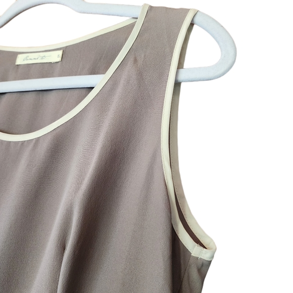 Anthropology Sleeveless Skater Skirt Dress Gray & Cream Size S - Picture 4 of 12